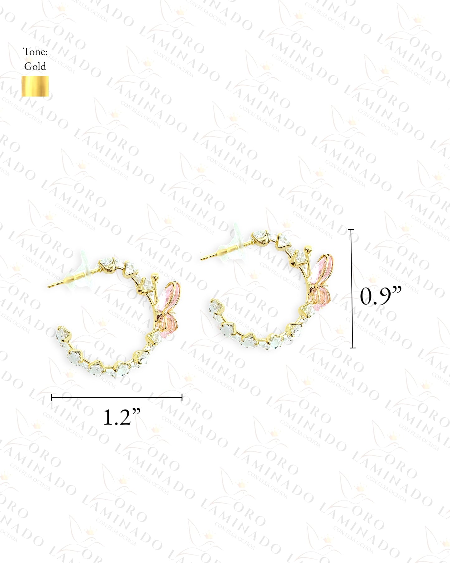 High Quality Pink Butterfly Earrings C421