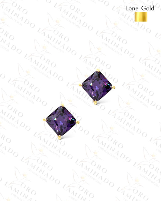 High Quality Purple Stone  Earrings R387