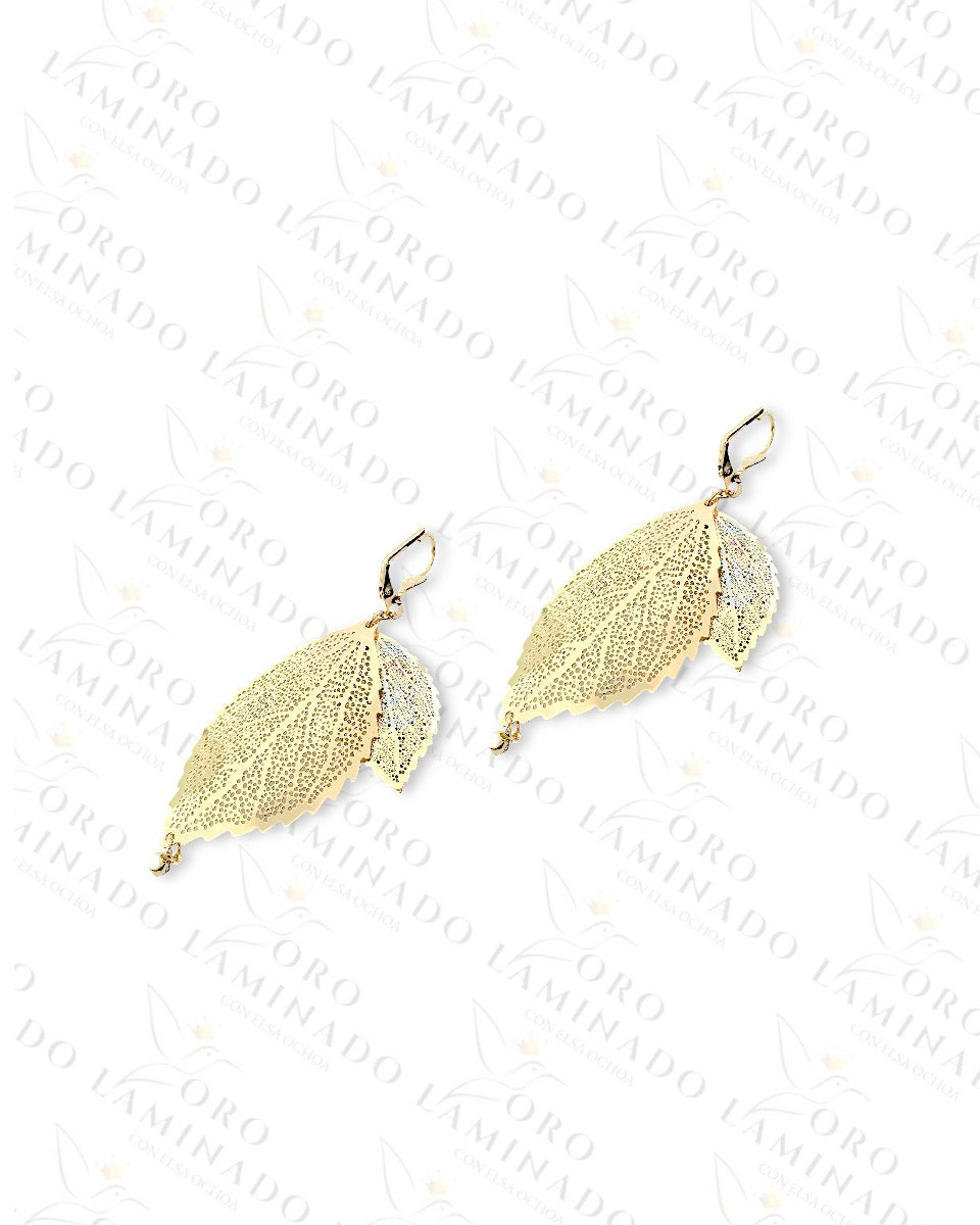 Three Tones Leaf Mariachi Earrings  Y57