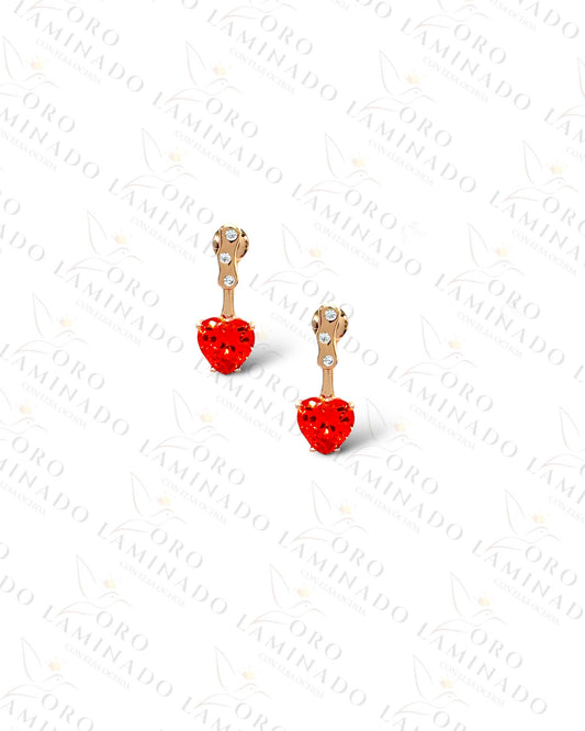 High Quality Mini Red Heart Earrings C115