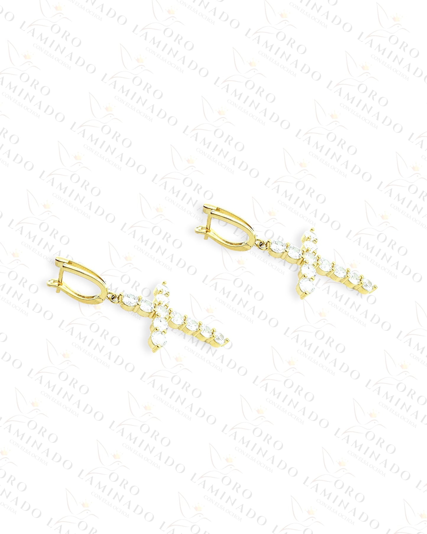 High Quality Diamond Cross Earrings C424