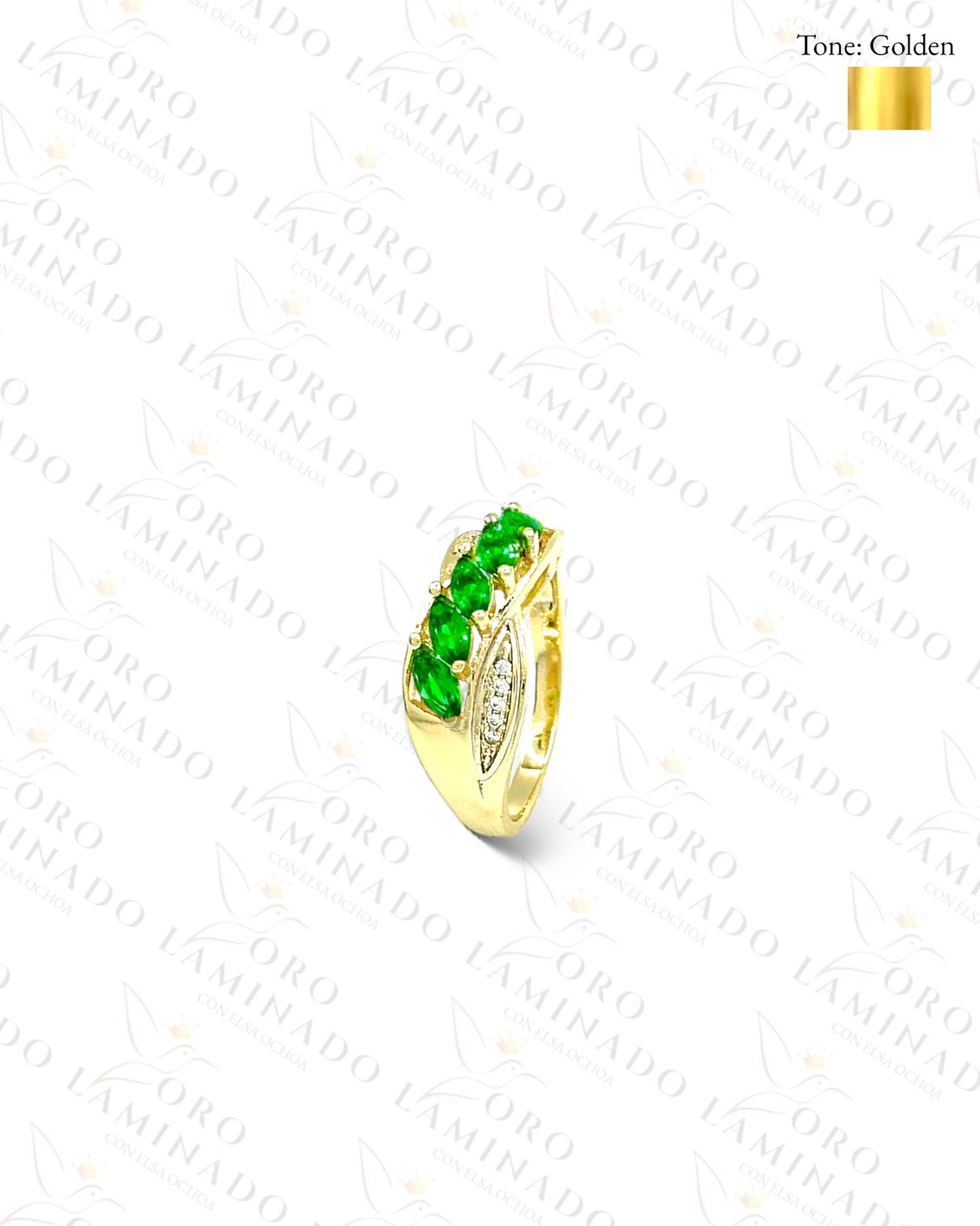 High Quality Green Leaves Stone Ring G456