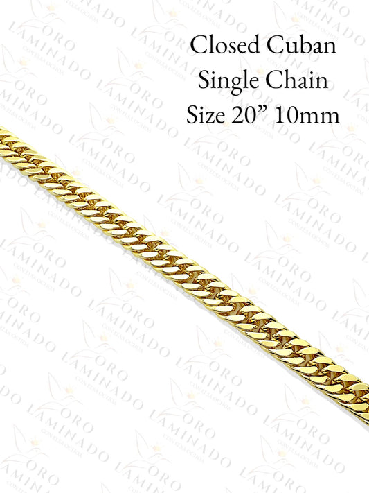 High Quality Closed Cuban Single Chain Size 20" 10mm R282