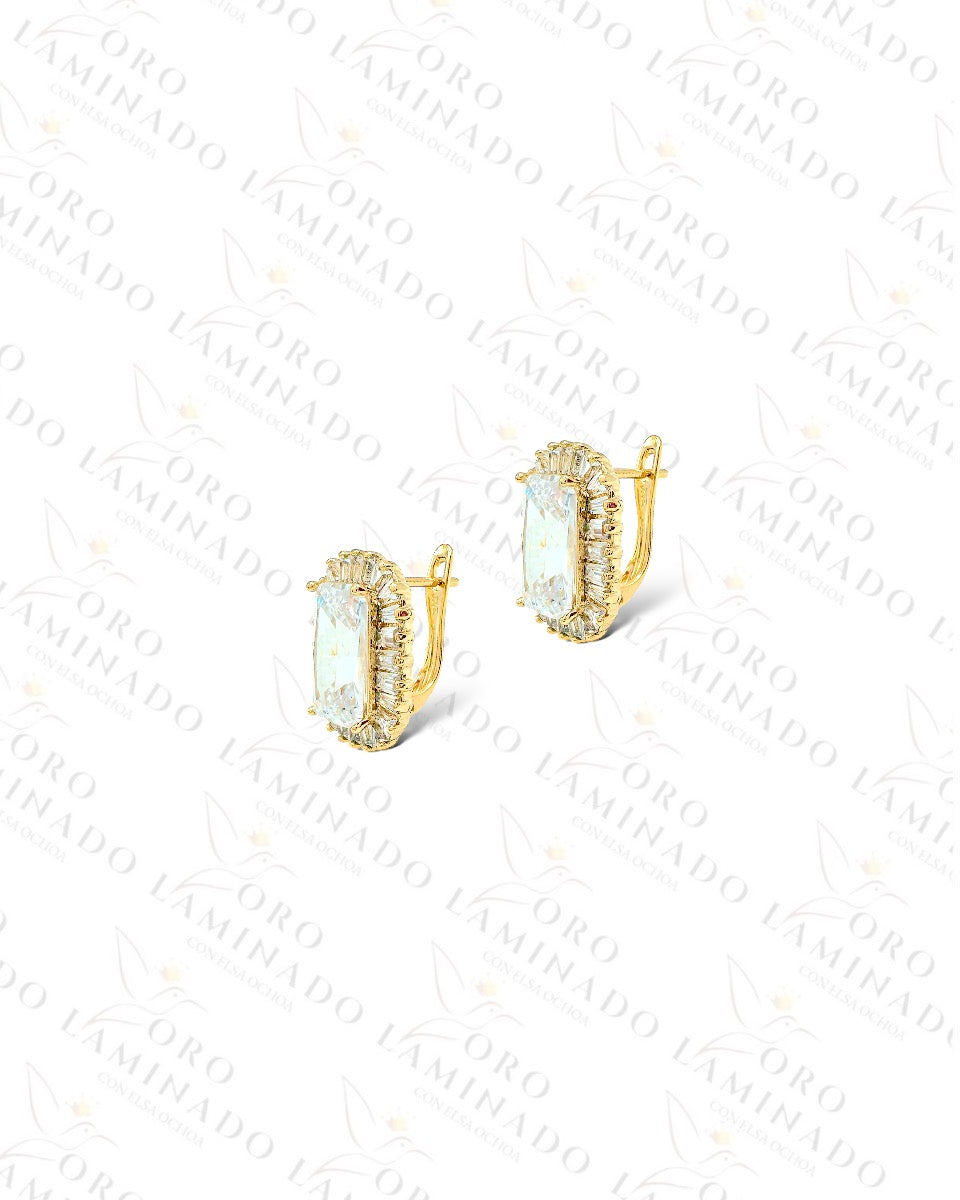 High Quality Crystal Square Hoop Earrings  B469