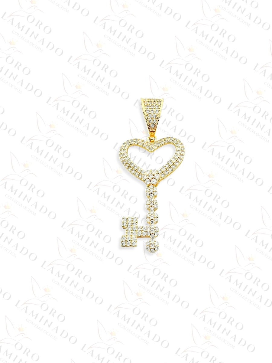 Gold Filled Key of Heart Pendant Y294