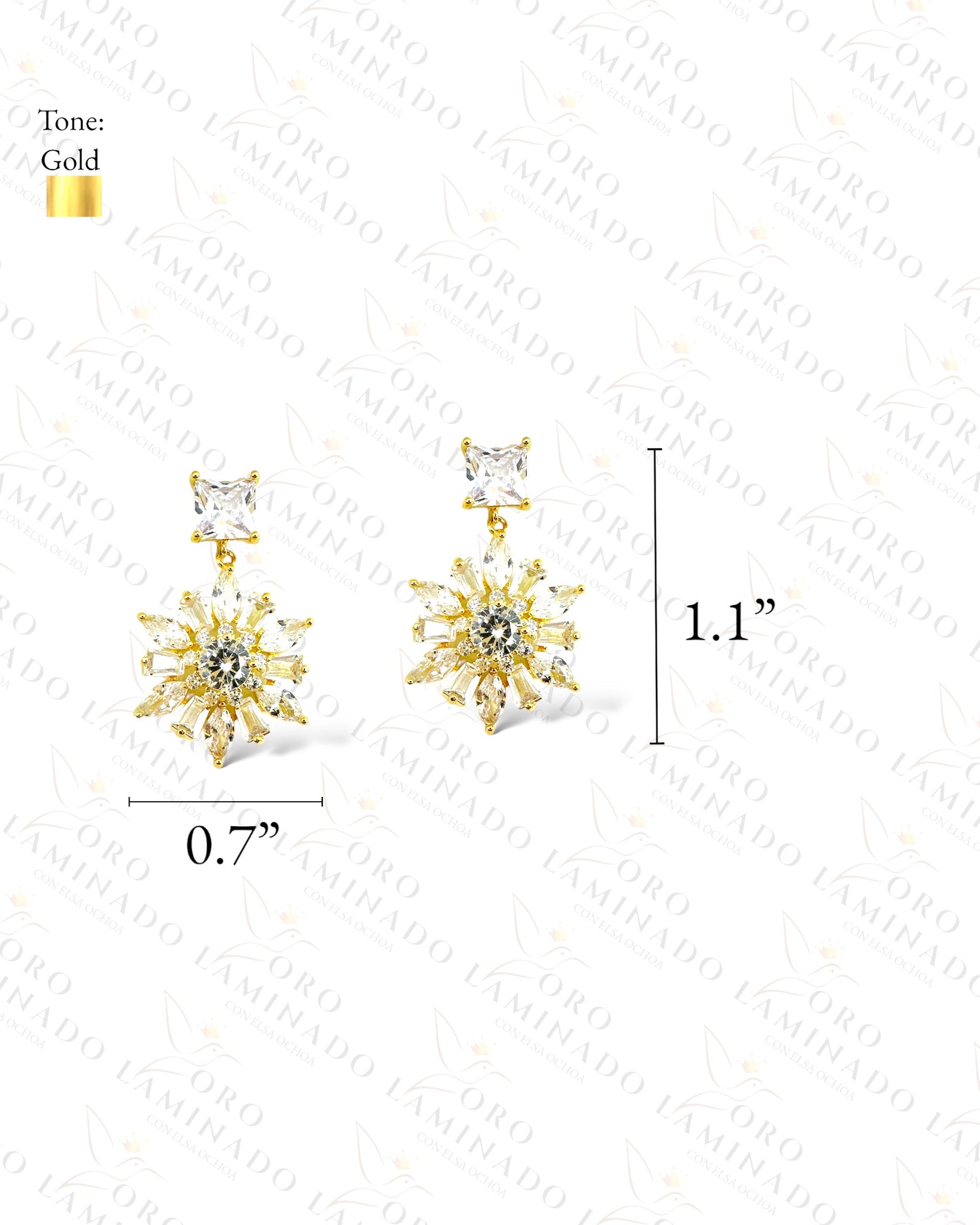 High Quality Flower Diamond Earrings B122