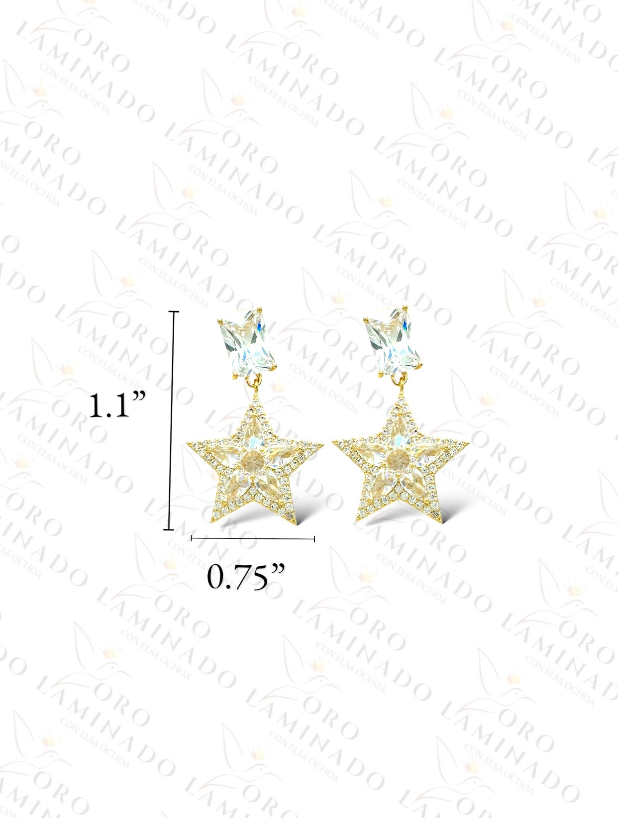 High Quality Crystal Star Earrings B433