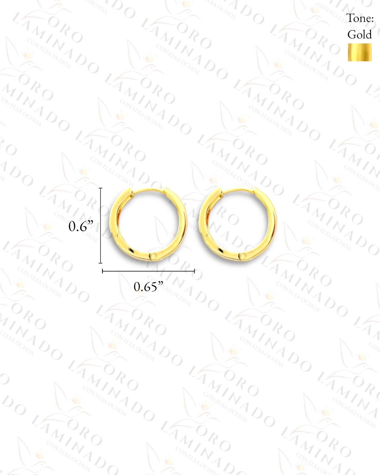 High Quality Line Design Hoop Earrings (Gold Filled) R334