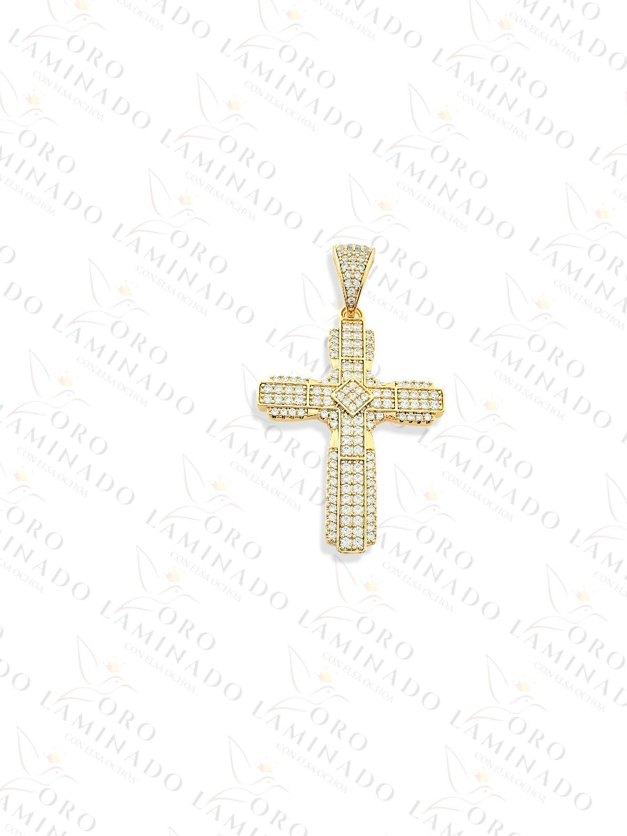 Gold Filled Cross with Stones Pendant C208