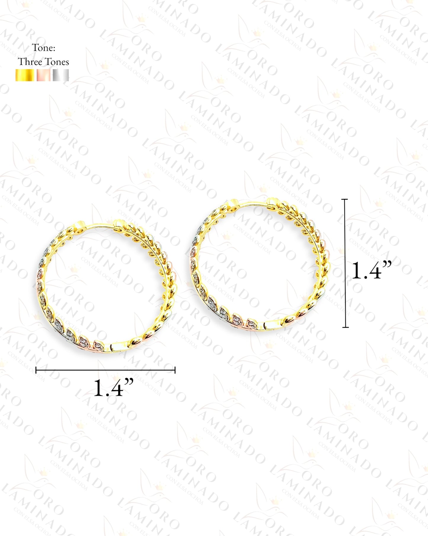 High Quality Three Tones Hoop Earrings C411