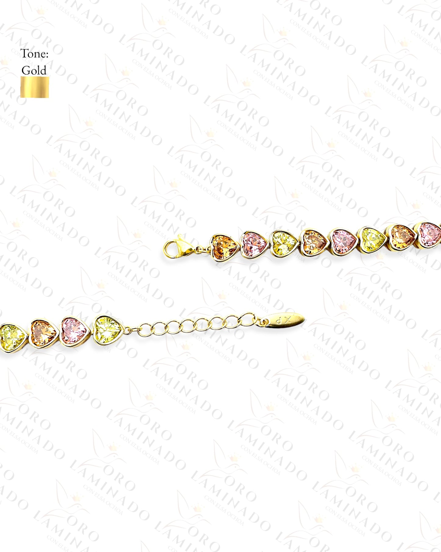 High Quality Pink and green Hearts Bracelet C272