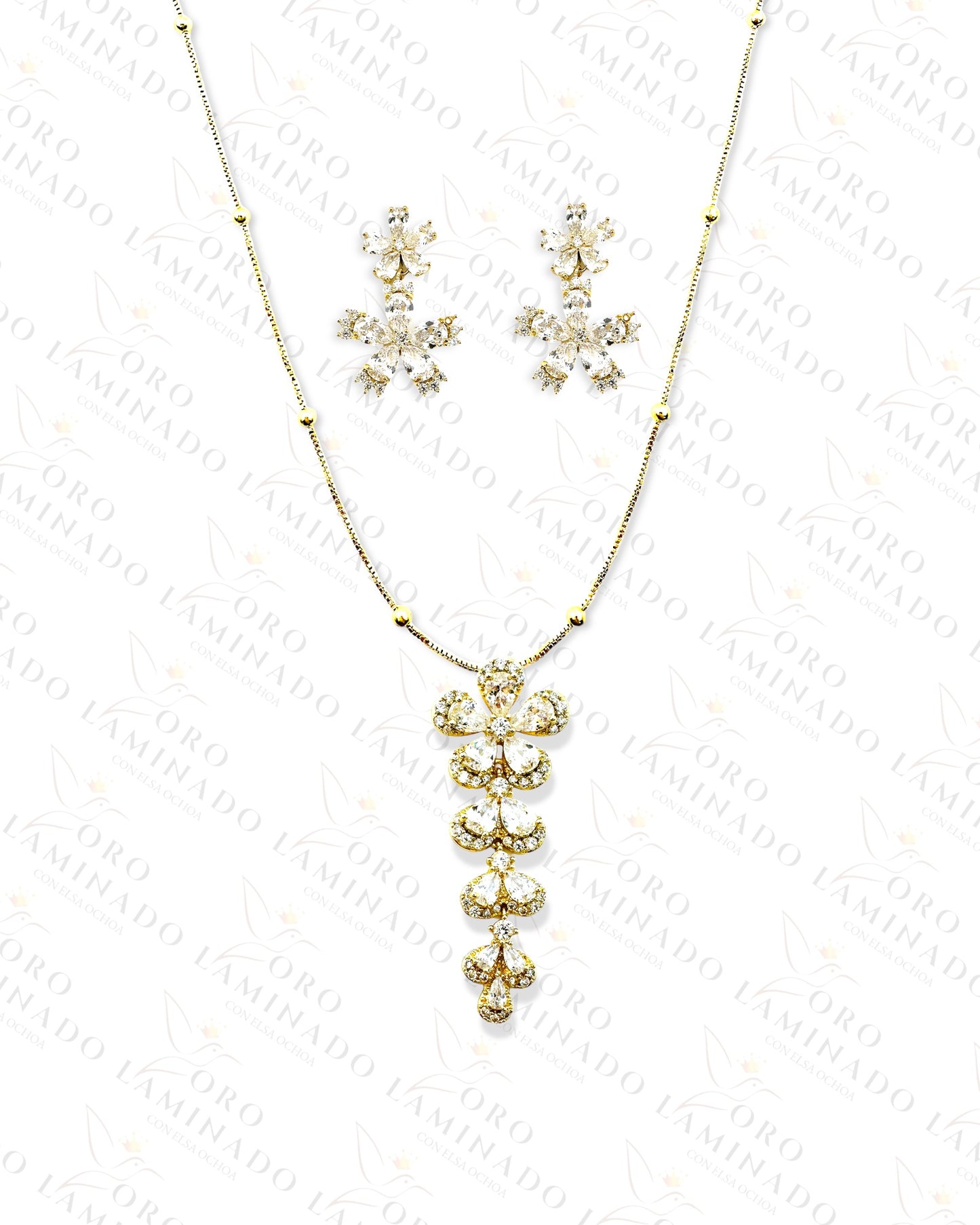 Exclusive High Quality Diamond Flower Set G364