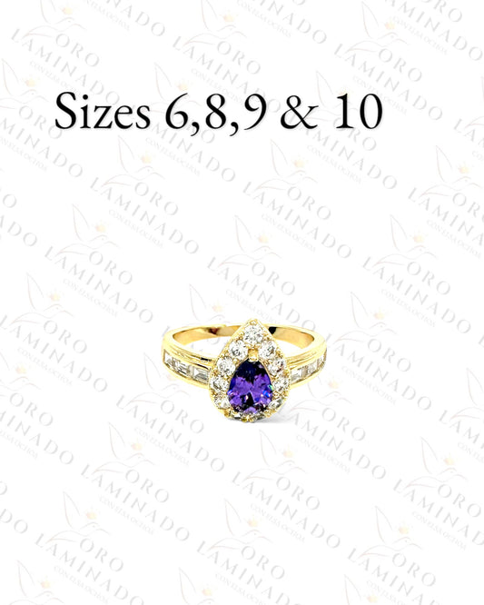 High Quality Sparkling Purple Raindrop Ring G458