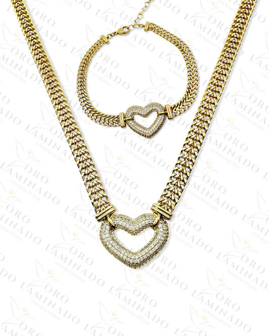 High Quality Gold Filled Heart Chain Set R265