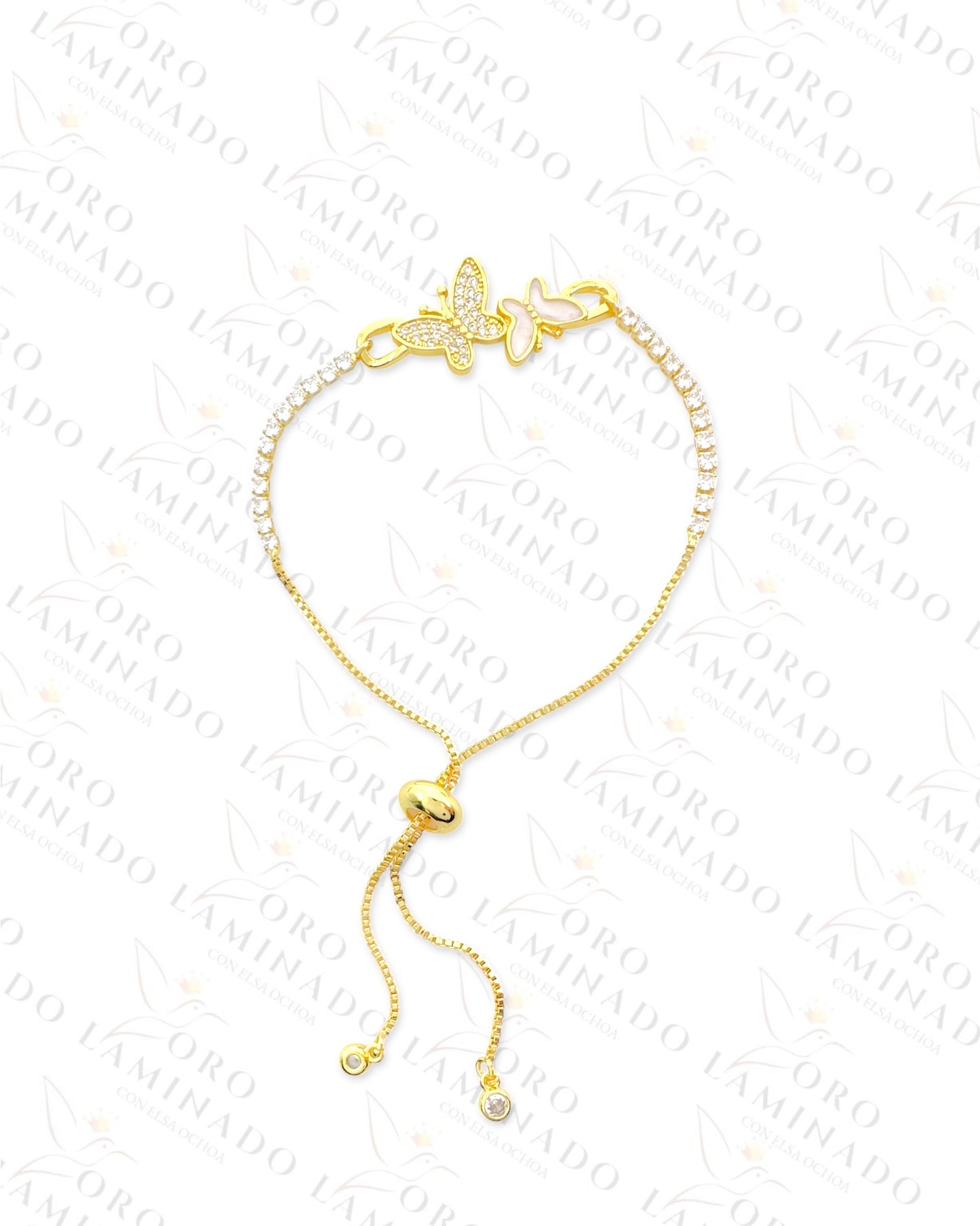 Gold Filled Sparkling Butterfly Adjustable Bracelet G108