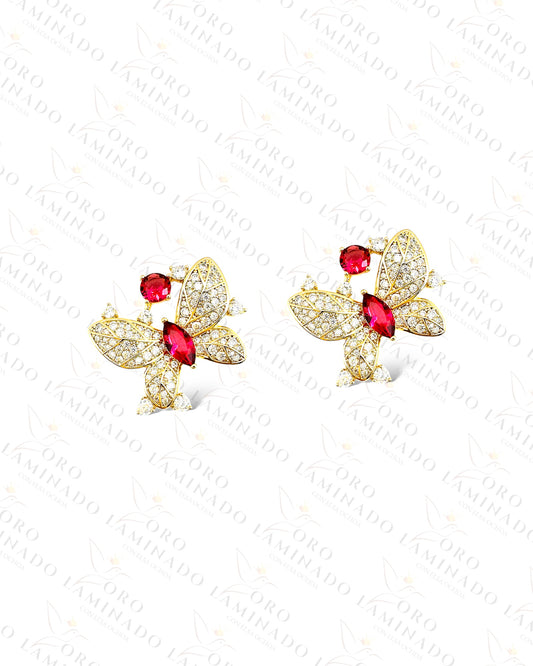 High Quality Pink Butterfly Earrings C370