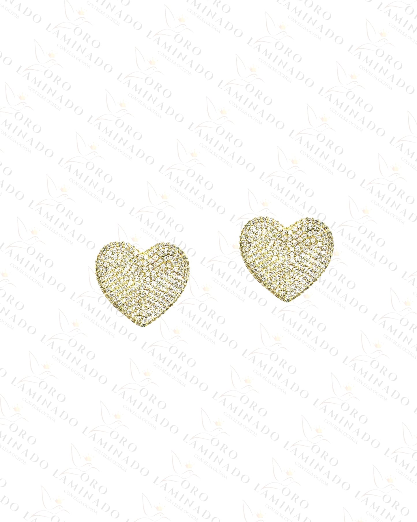 High Quality Diamond Heart Earrings Y144