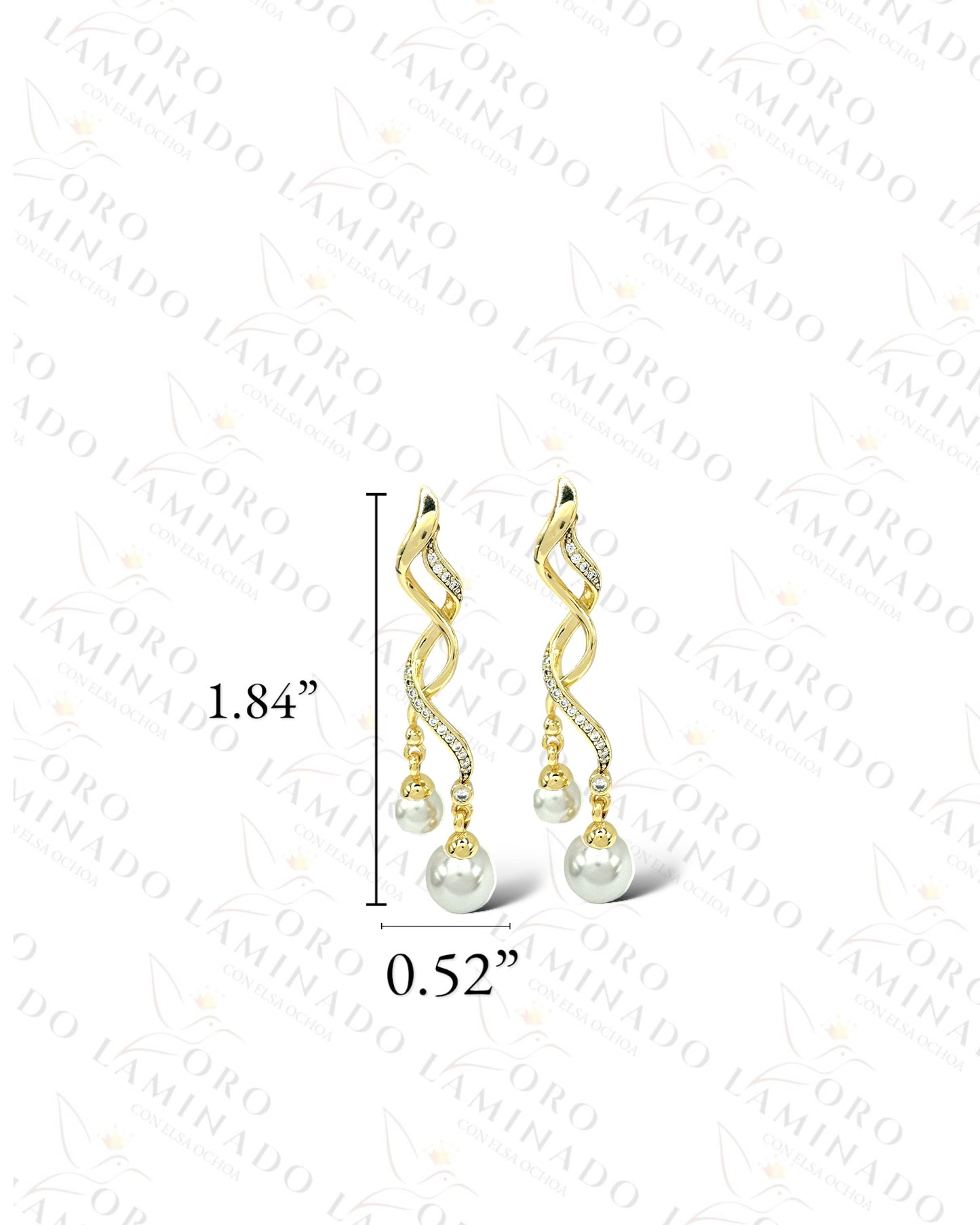 High Quality Golden and Pearl Twisted Earrings B461