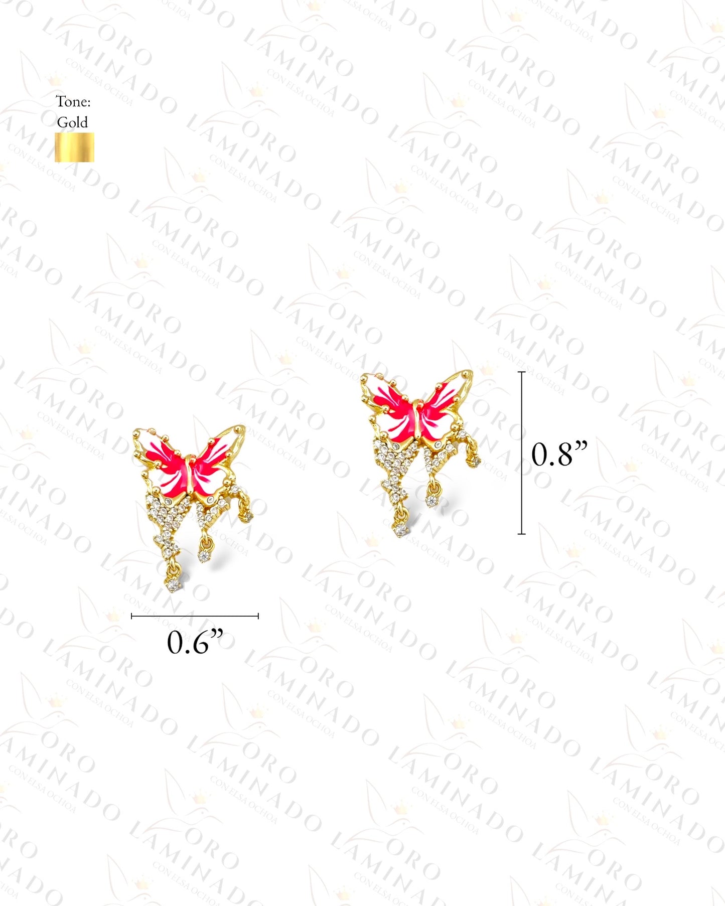 High Quality Pink Butterfly Earrings R108