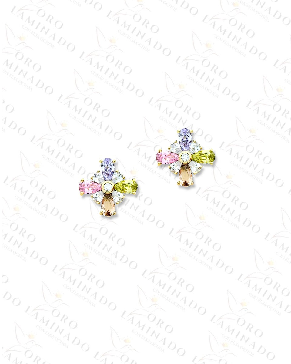 High Quality Multicolor Crystal Flower Earrings G418