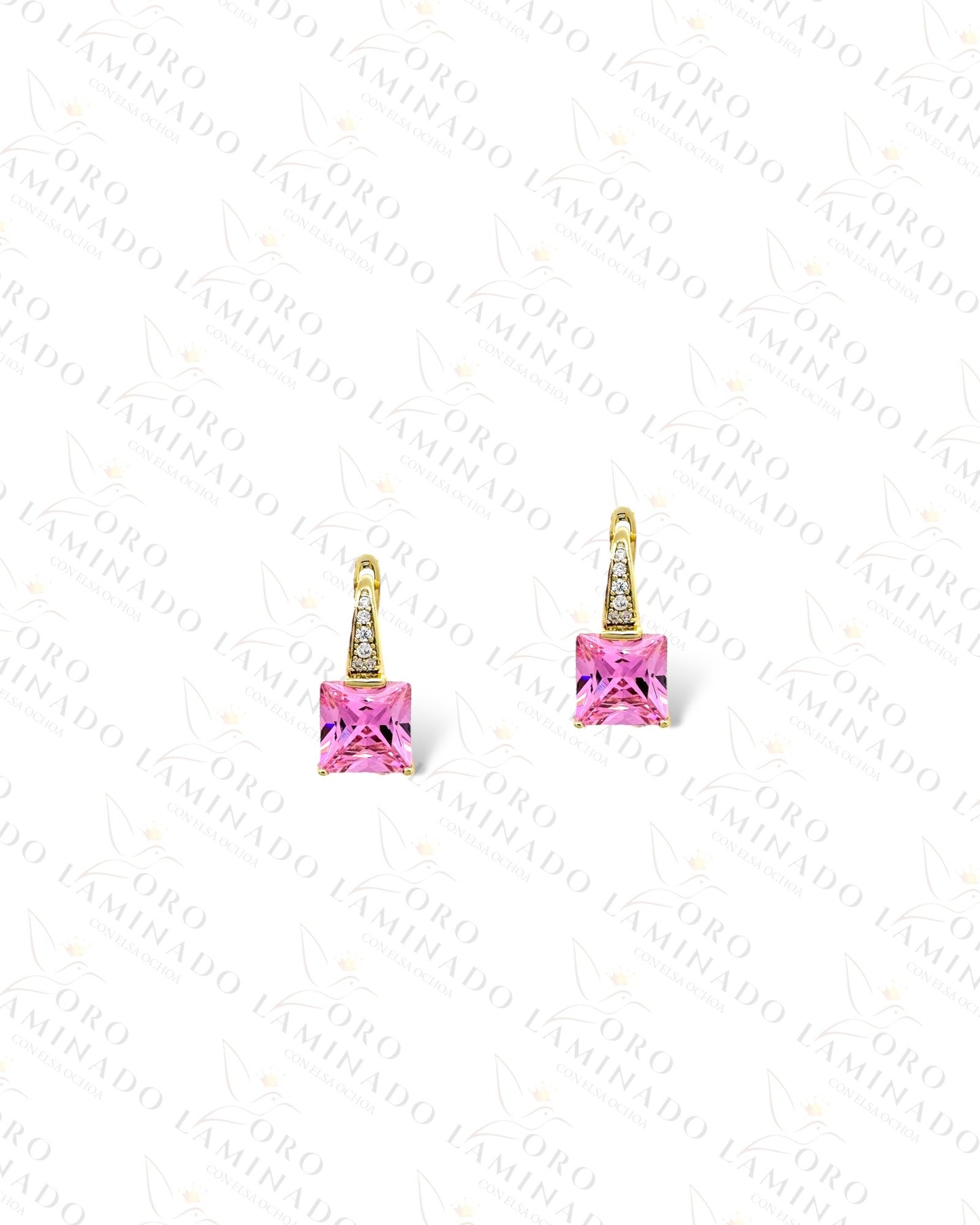 High Quality Pink Stone Earrings Y360