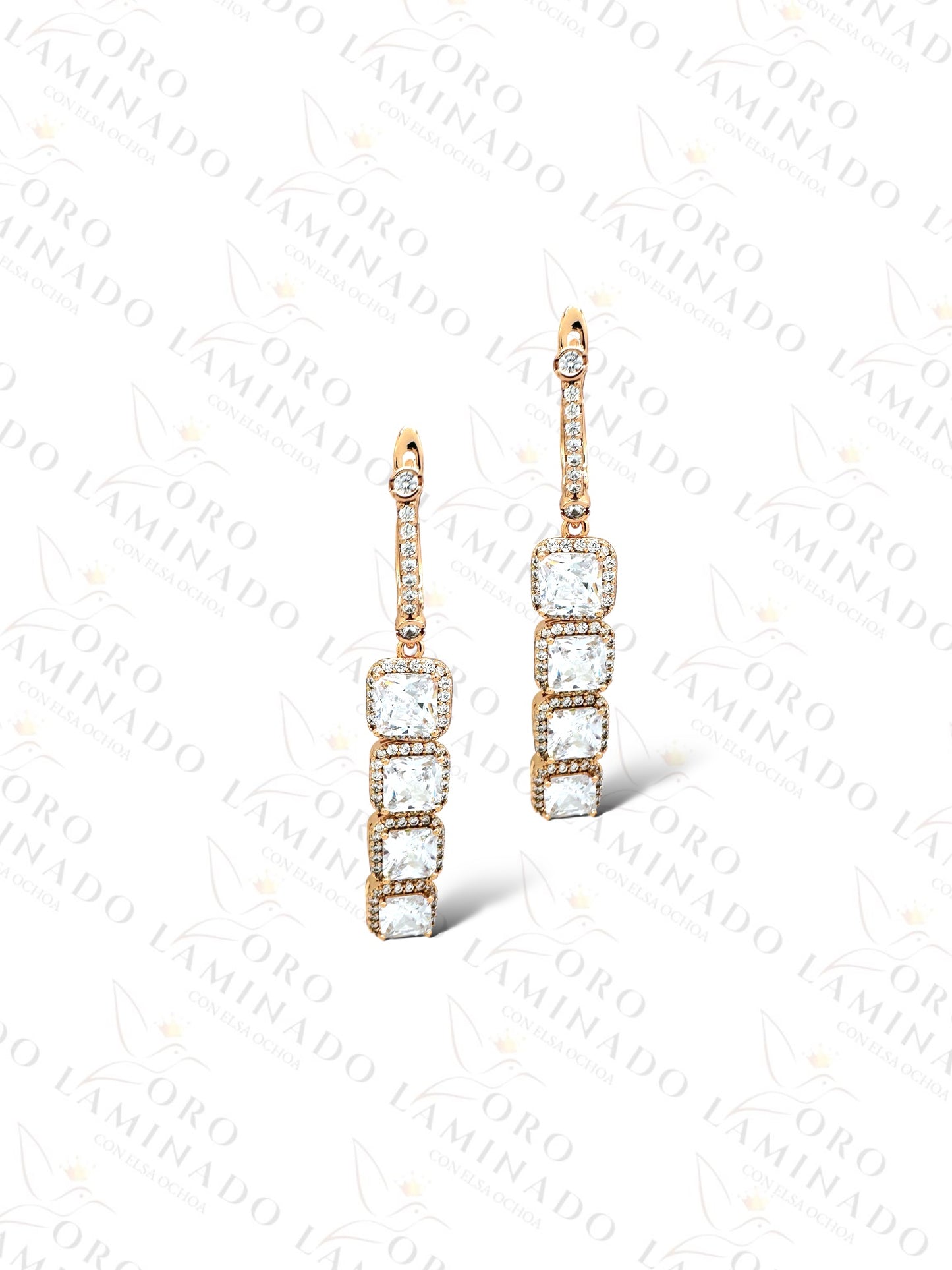 High Quality Long Crystal Square Earrings Y220