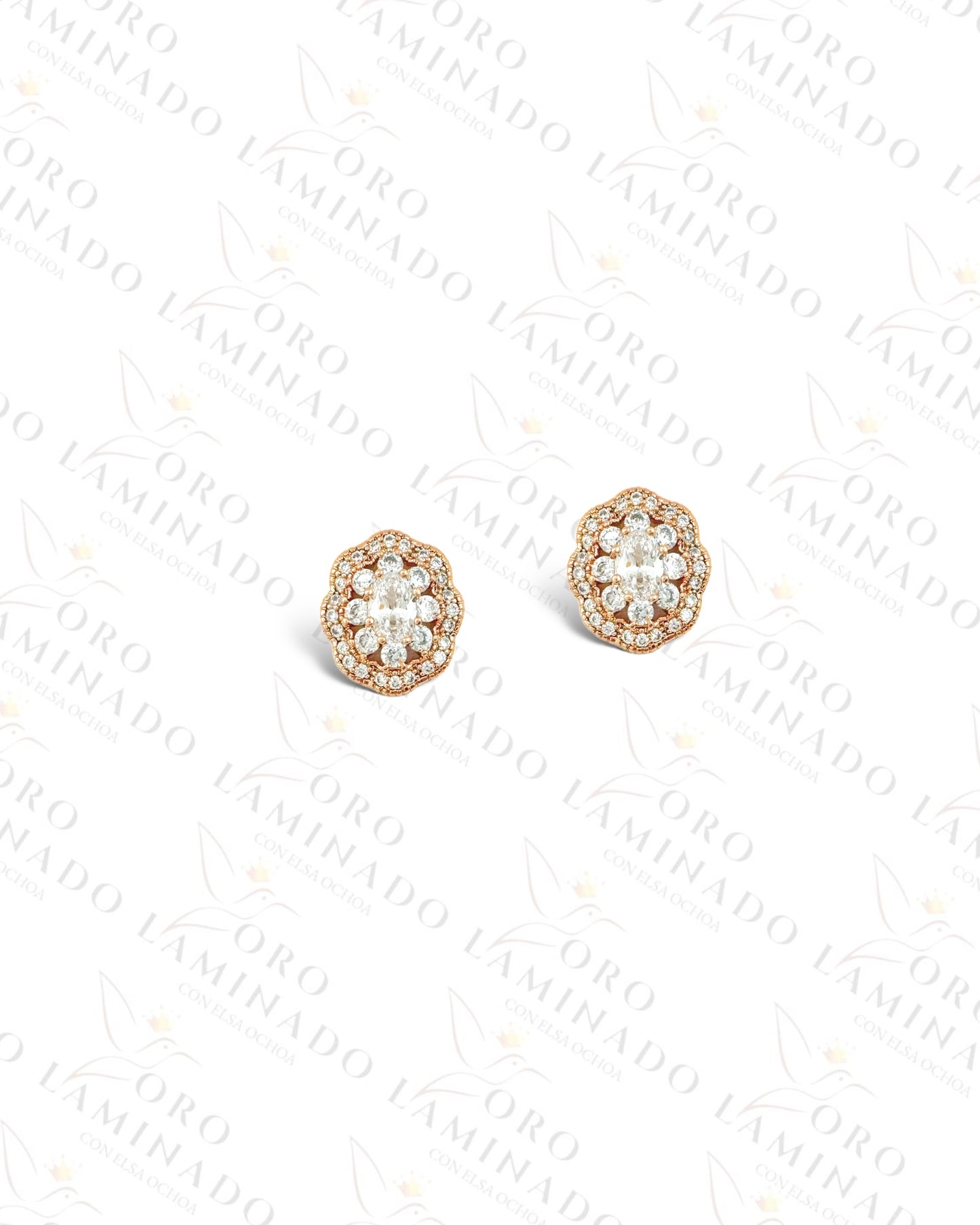 High Quality Rose Gold Diamond Earrings Y231