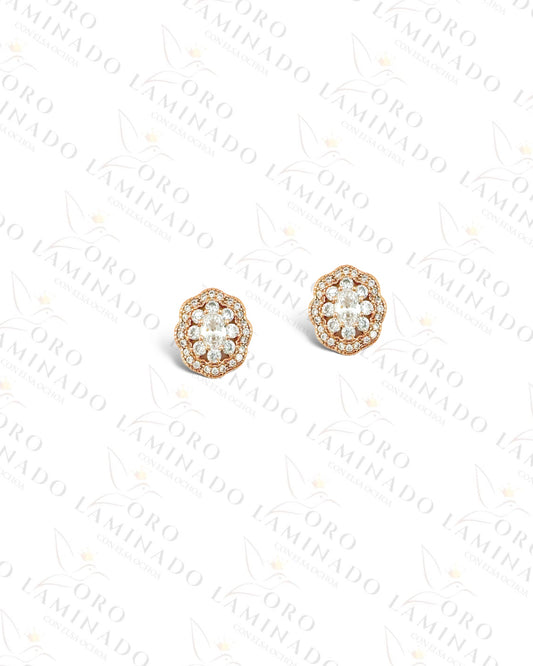 High Quality Rose Gold Diamond Earrings Y231