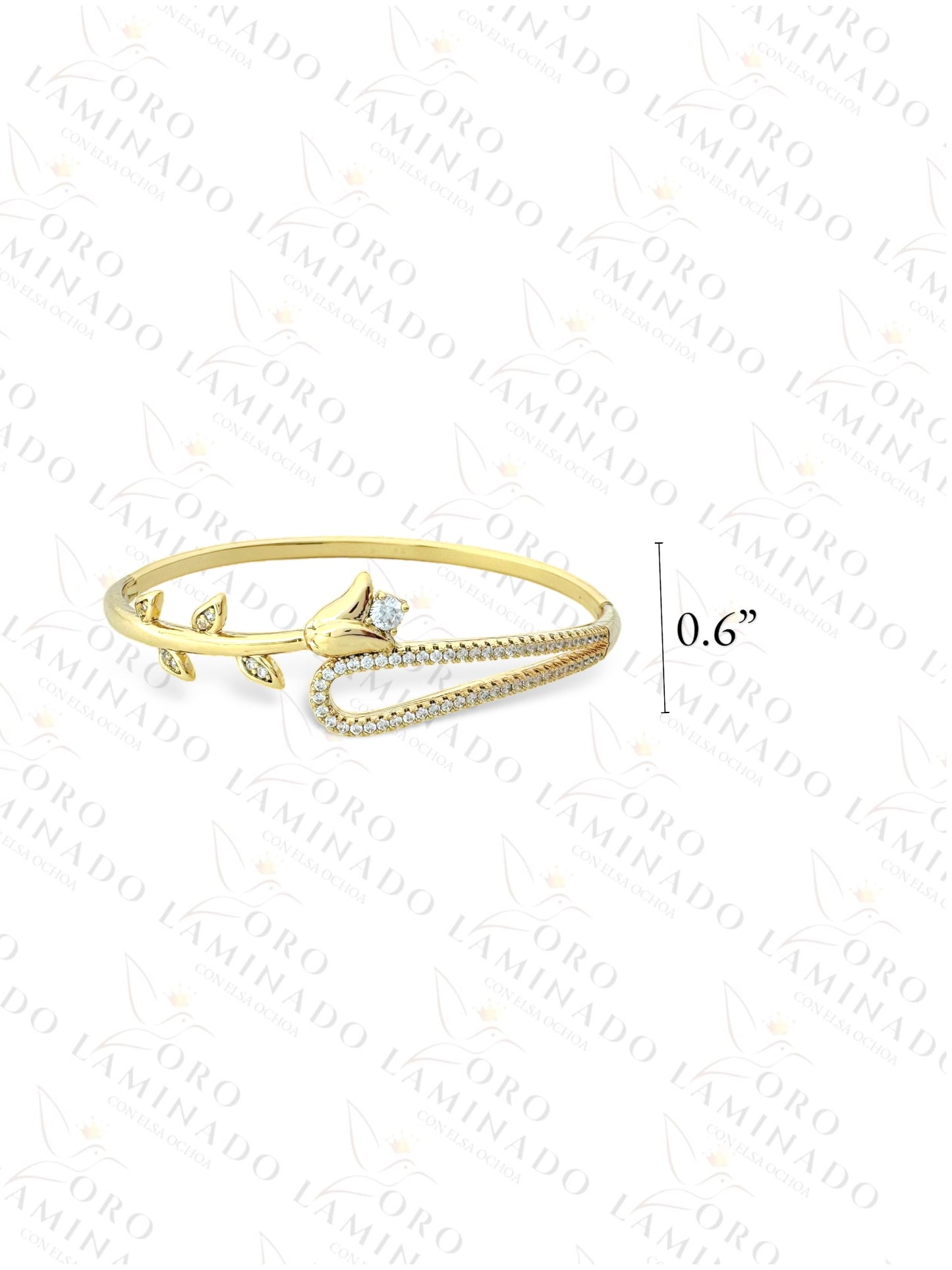 High Quality Golden Rose Bangle Bracelet R393