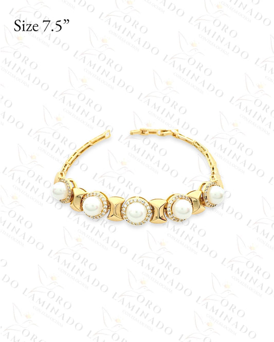 High Quality Pearl Square Bracelet (Gold Filled) G319