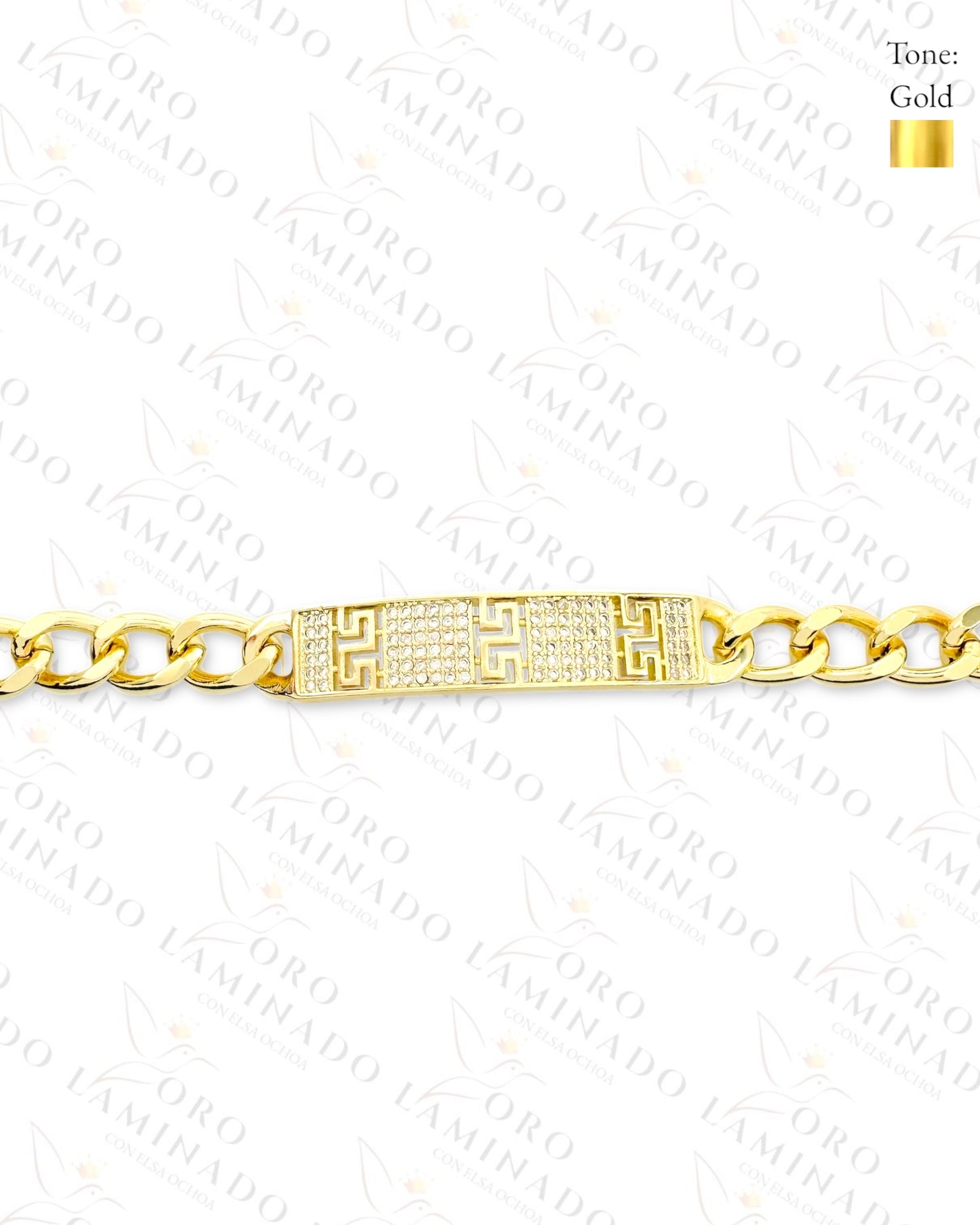 High Quality Greek Design Plate Bracelet (Gold Filled) G202