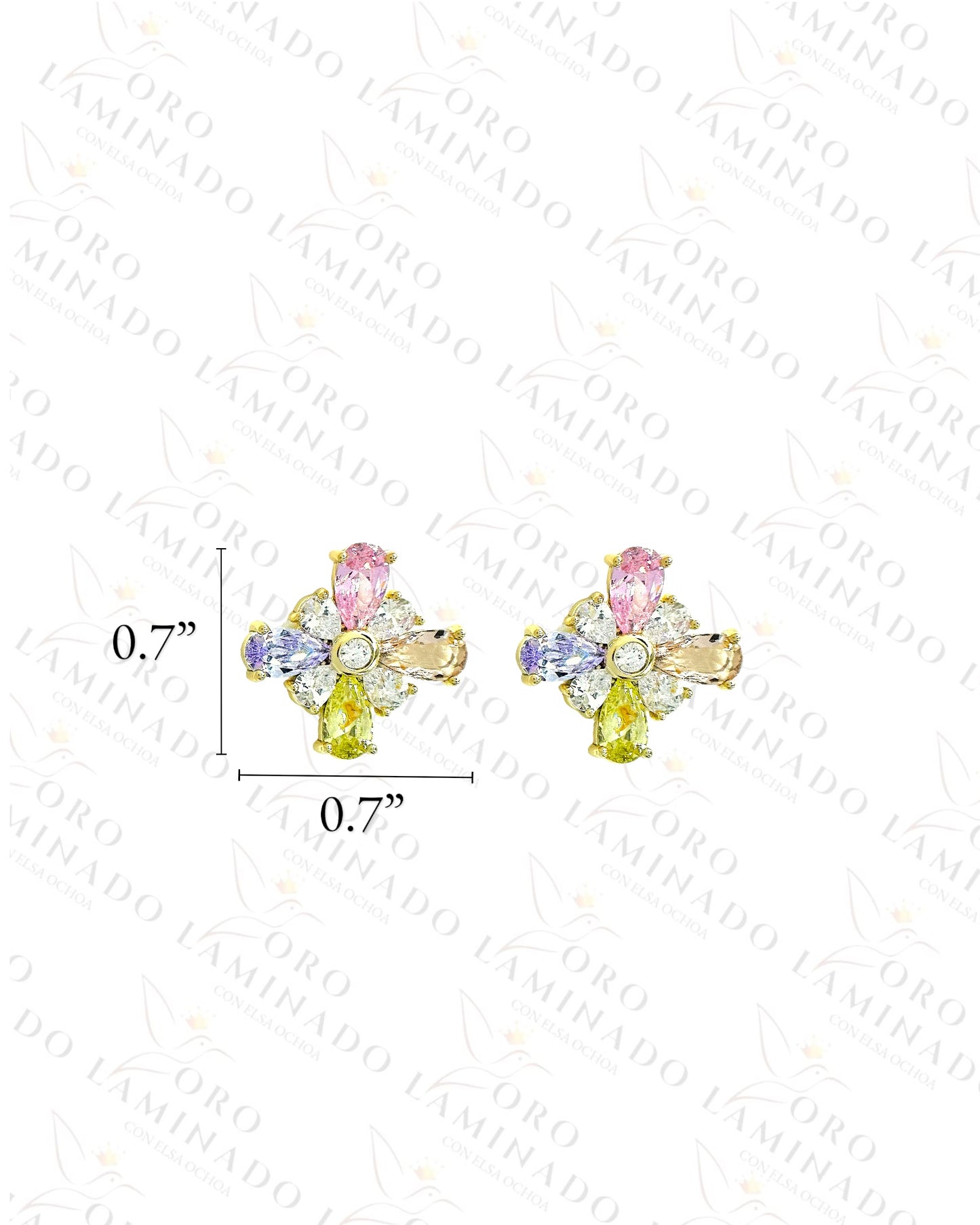 High Quality Multicolored Crystal Flower Earrings G418