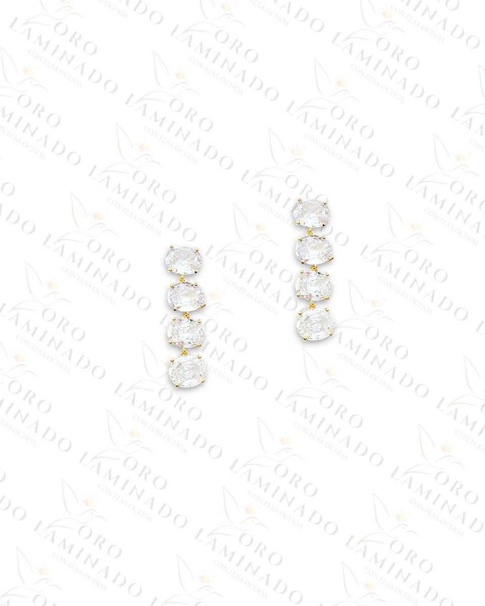 High Quality Diamond Circle Long Earrings R113