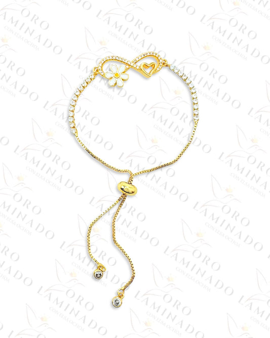 Gold Filled Sparkling Infinity Adjustable Bracelet B285