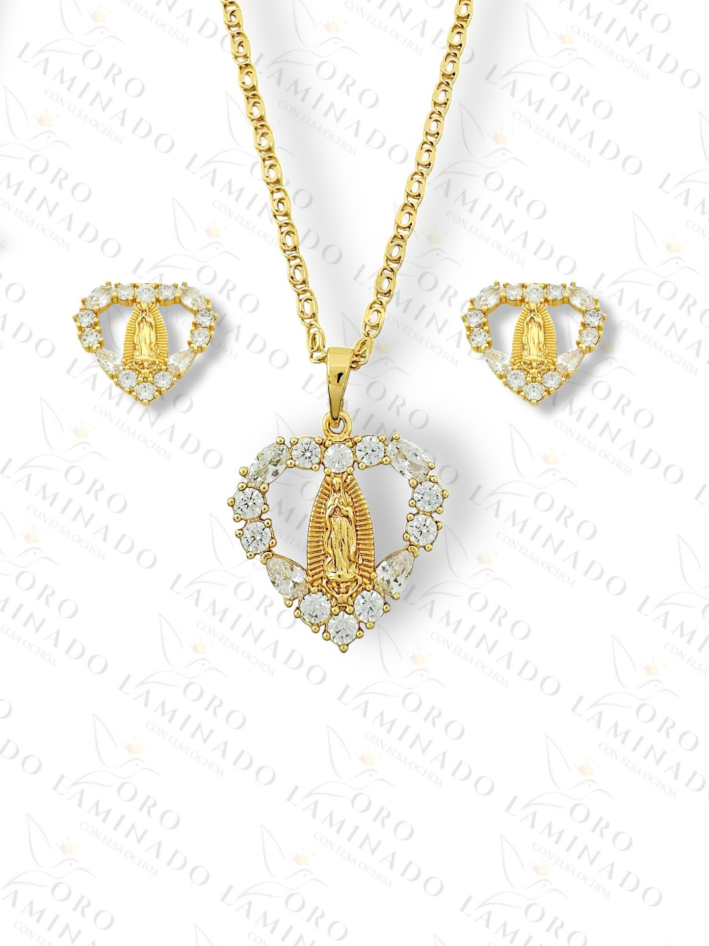 Gold Filled Virgen de Guadalupe Pure Heart Set Y390