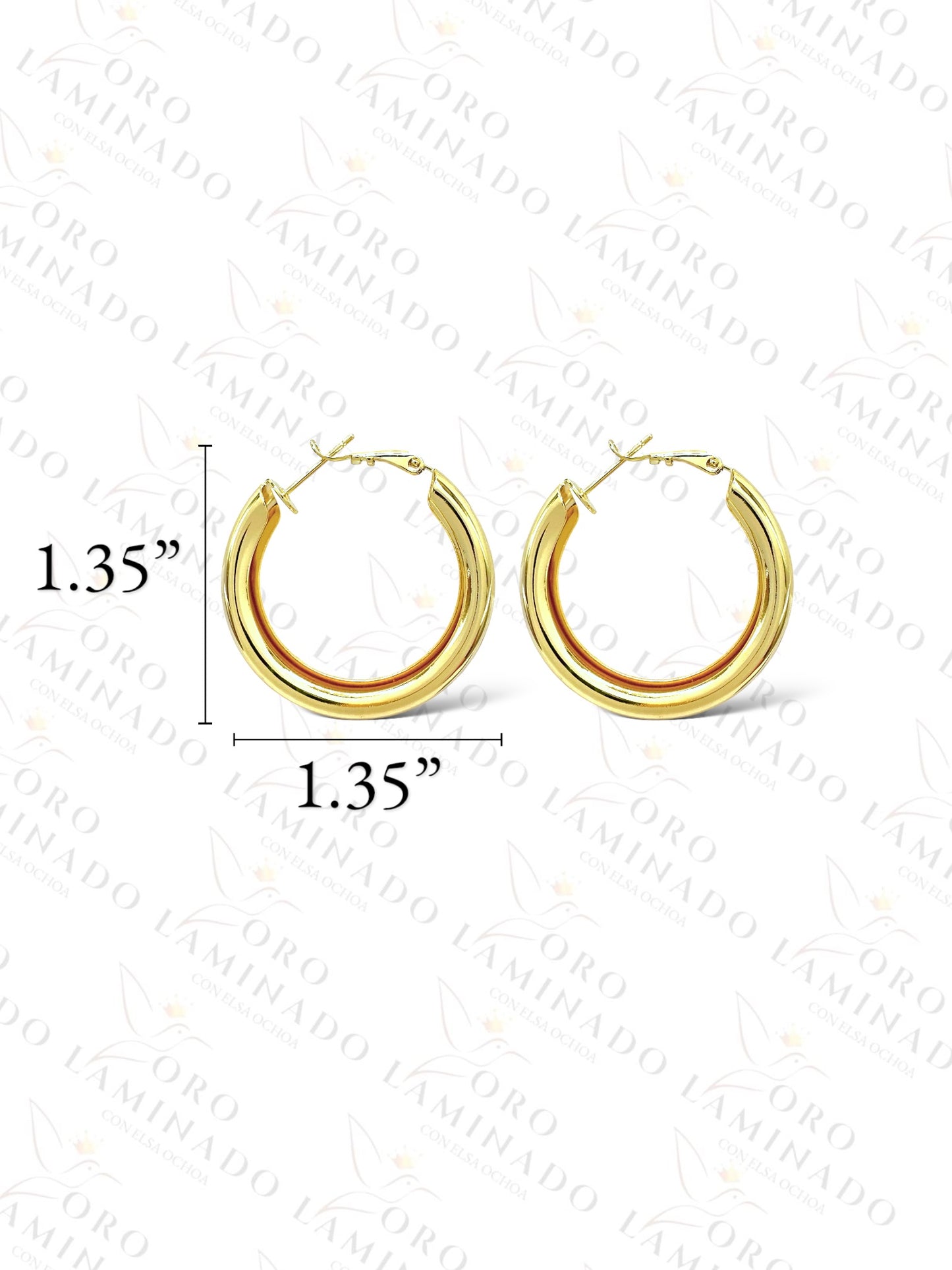 High Quality Thick Gold Hoop Earring C89