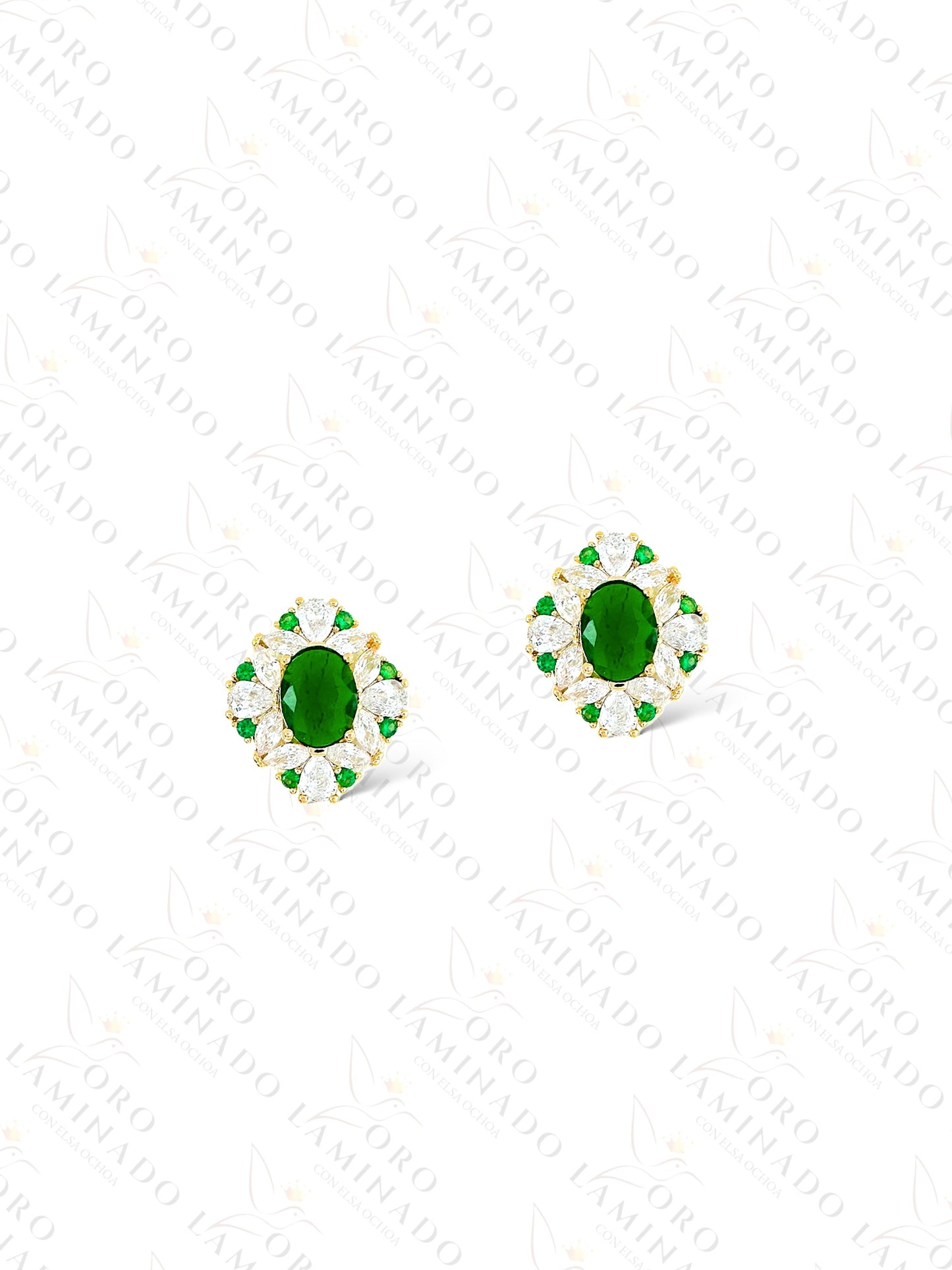 High Quality Diamond Green Earrings C462