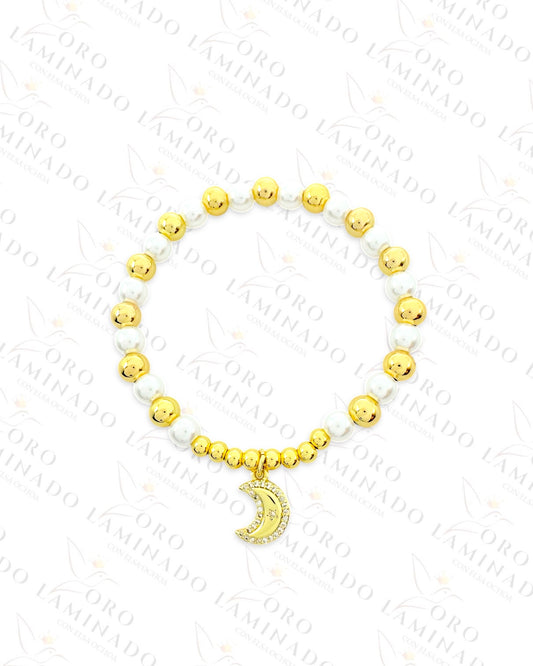 Sparkling Moon Pearl Bracelet (Gold Filled) G439