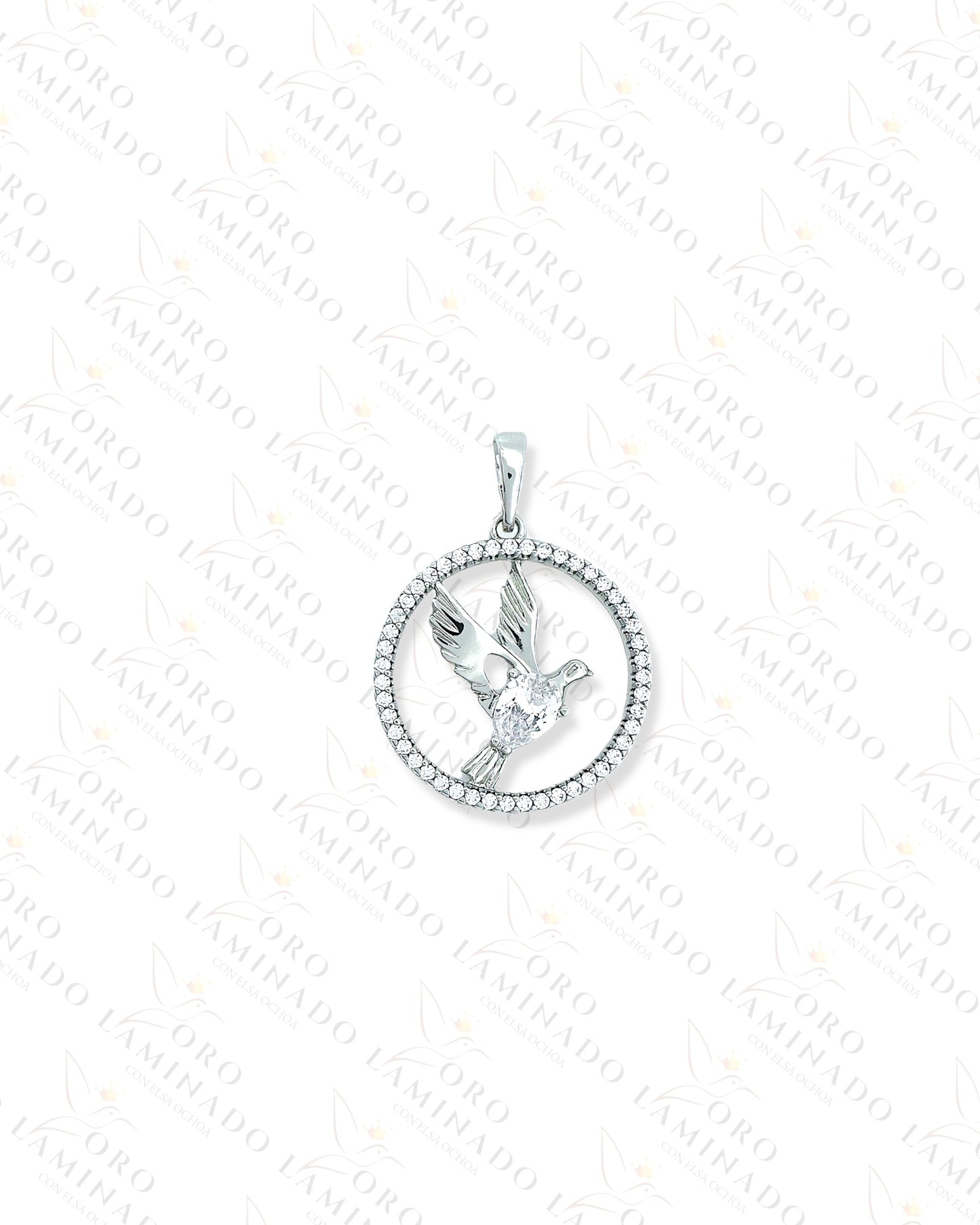 High Quality Silver Round Pigeon Pendant Y454