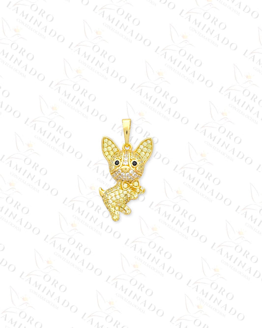 High Quality Diamond Dog Bowtie Pendant (Gold Filled) G189