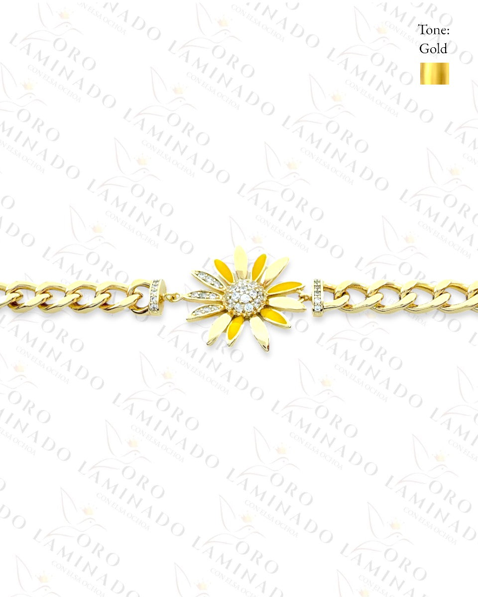 High Quality Sunflower Bracelet  (Gold Filled) C103