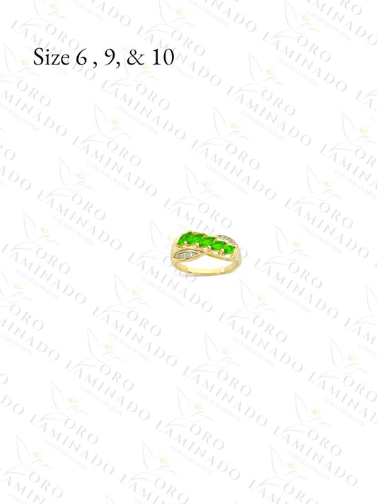 High Quality Green Leaves Stone Ring G456