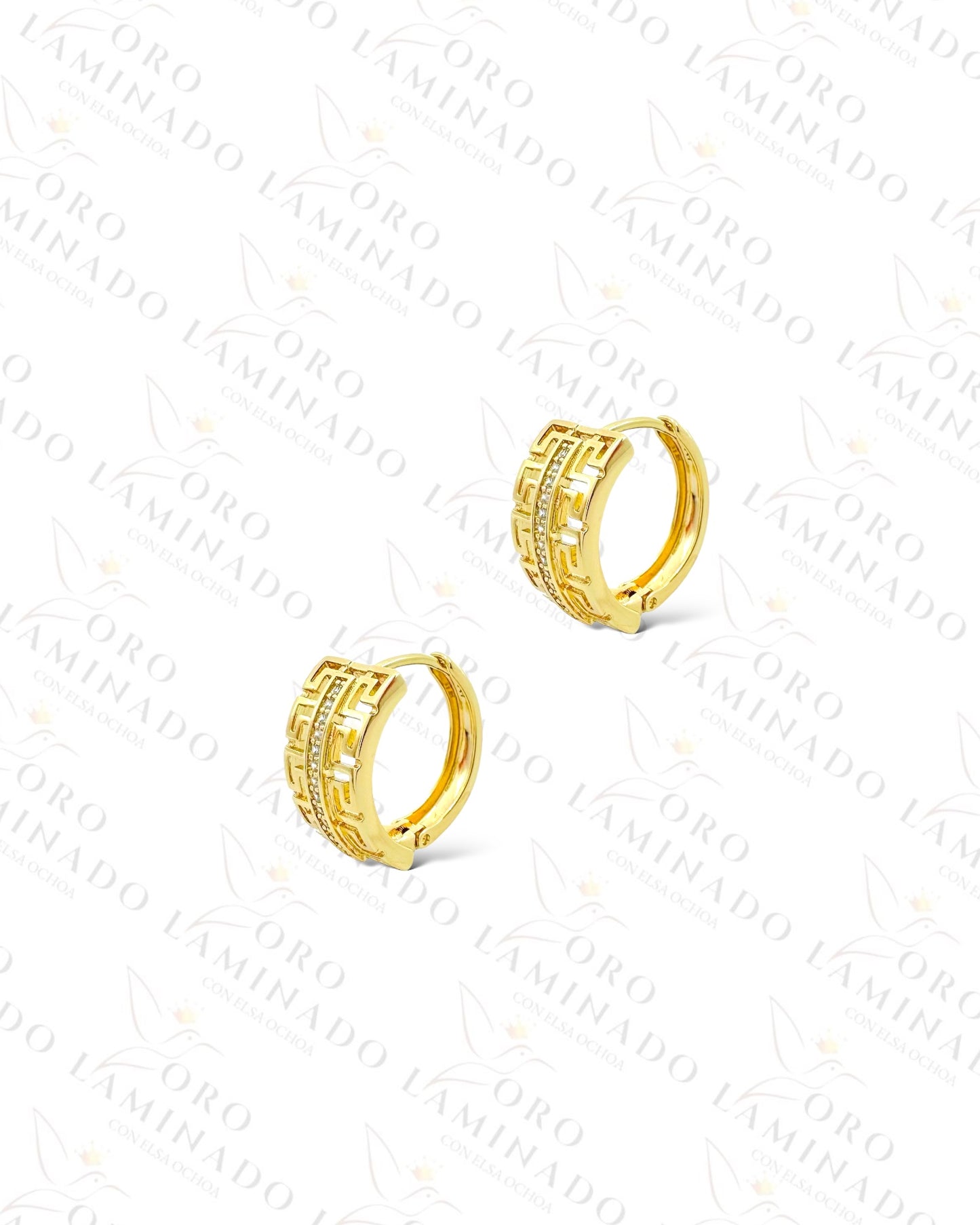 High Quality Sparkling Design Hoop Earrings (Gold Filled) B220