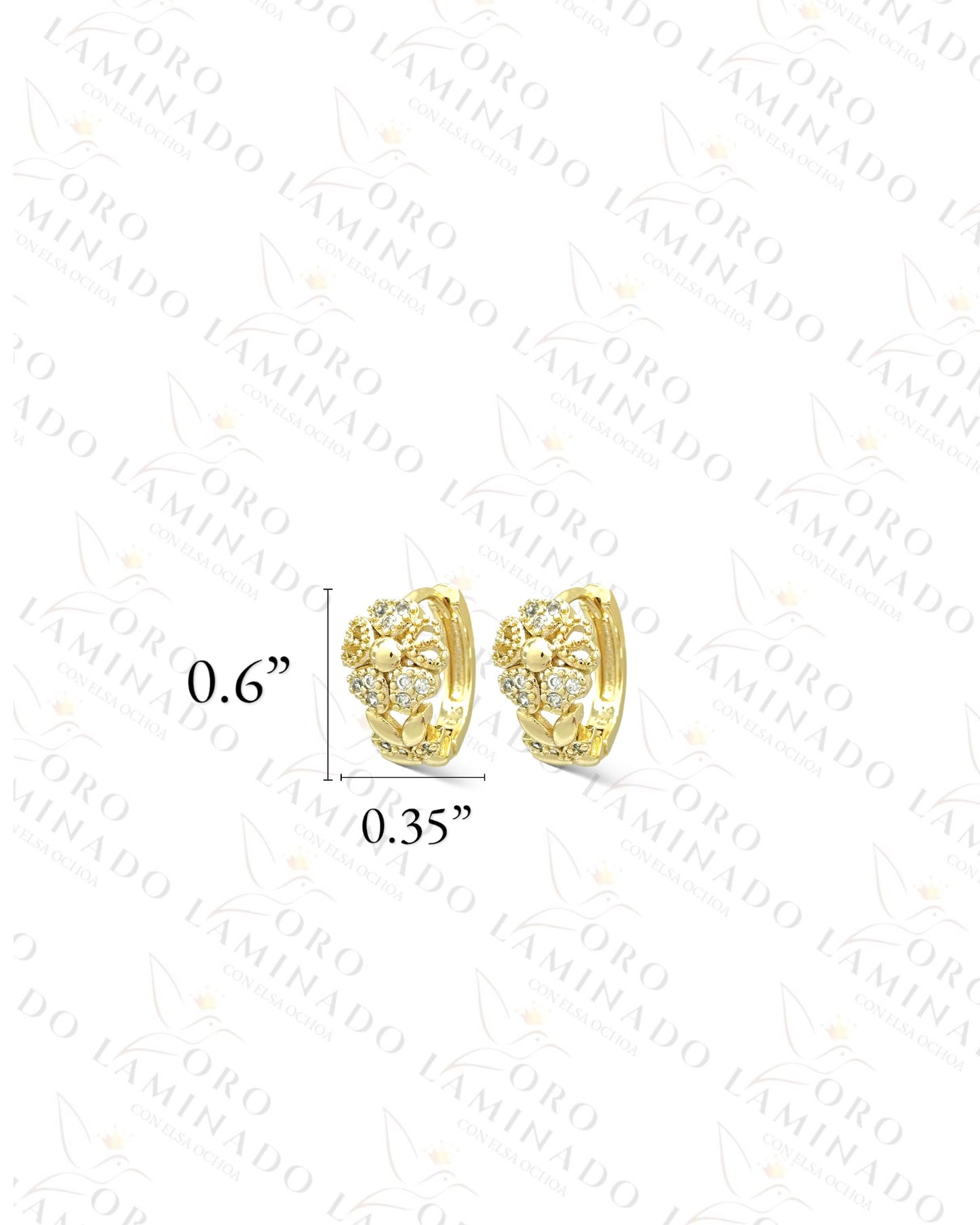 High Quality Golden Flower Hoop Earrings B463