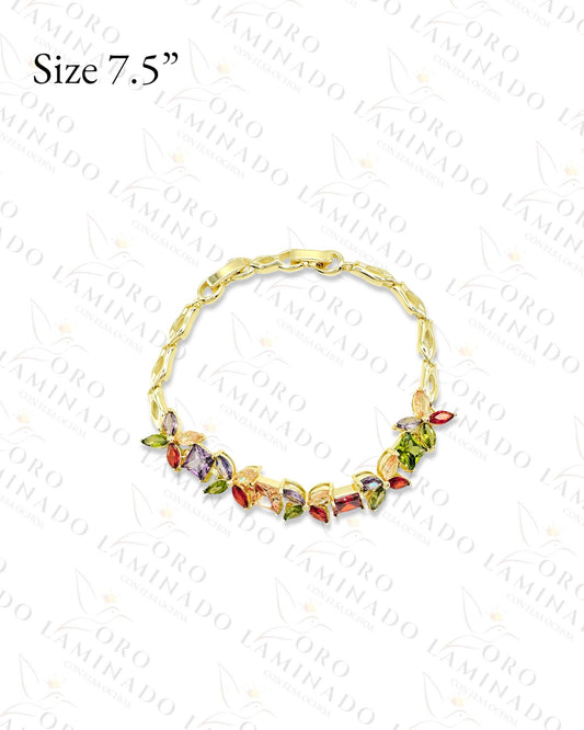 Multicolor Flowers with Squares Bracelet R53