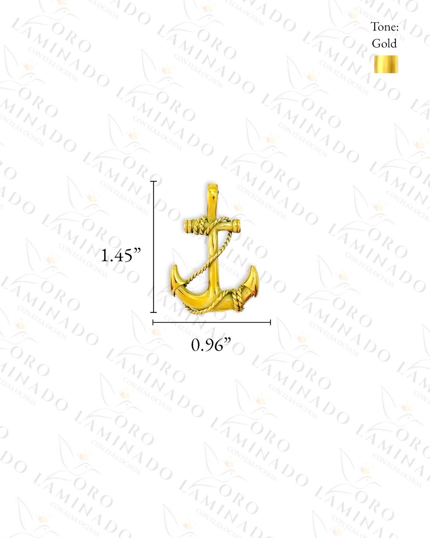 Stainless Steel Gold Anchor Necklace R117