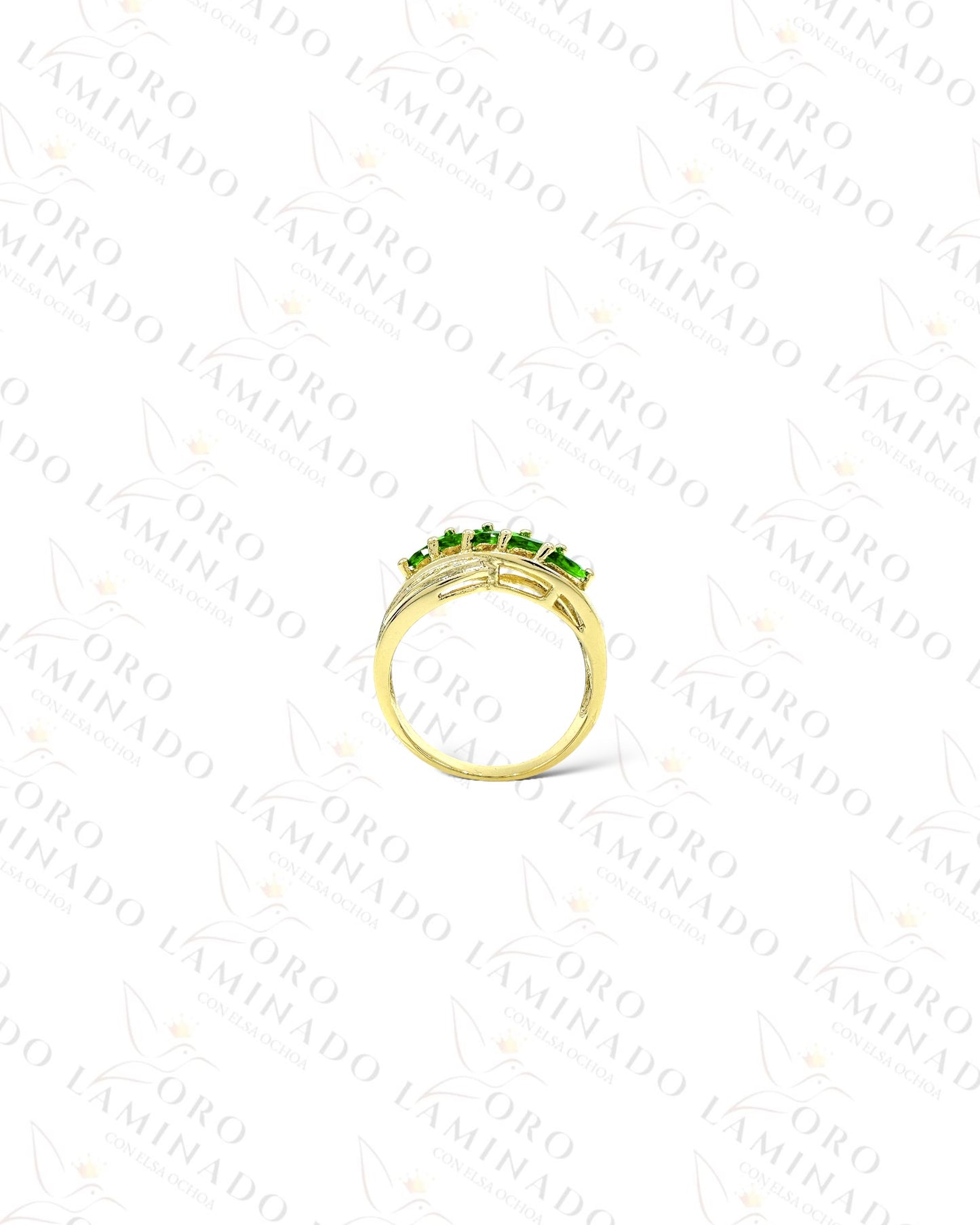 High Quality Green Leaves Stone Ring G456