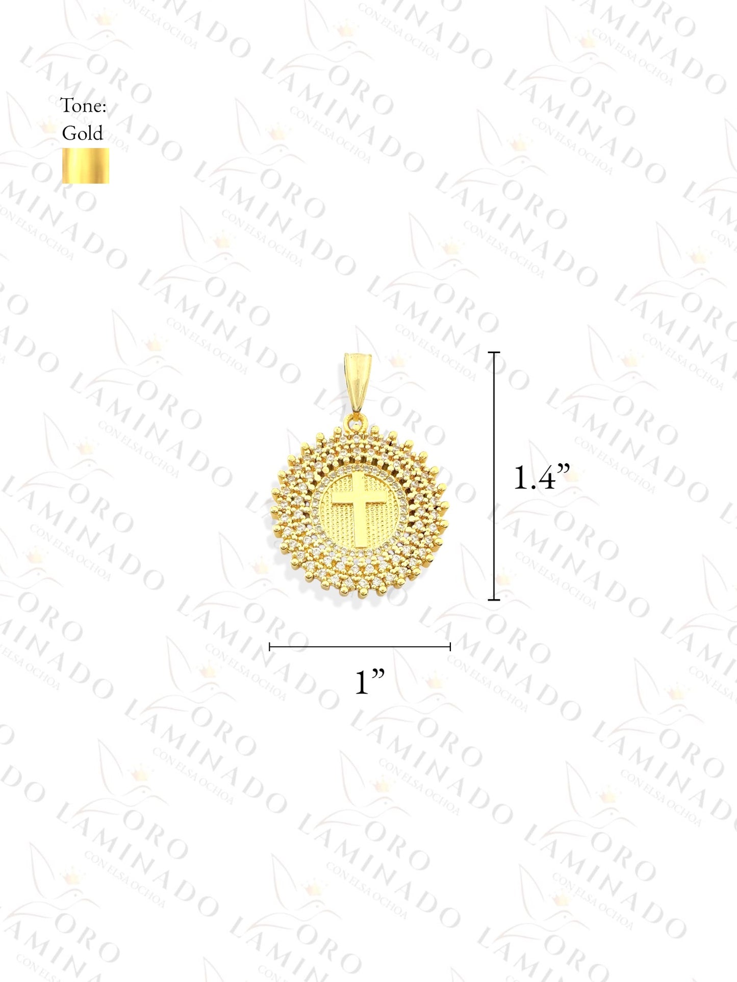 Gold Filled Round Cross Pendant B244