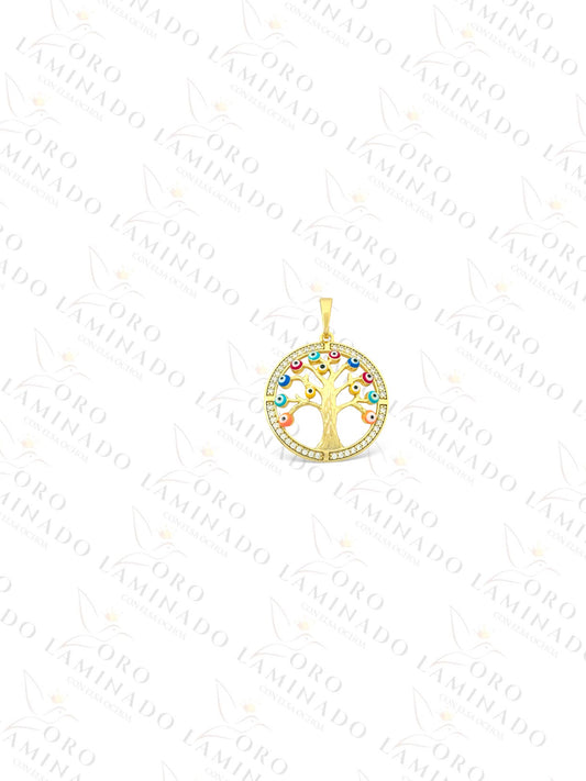 High Quality Tree with Multi-Color Eyes Pendant B167