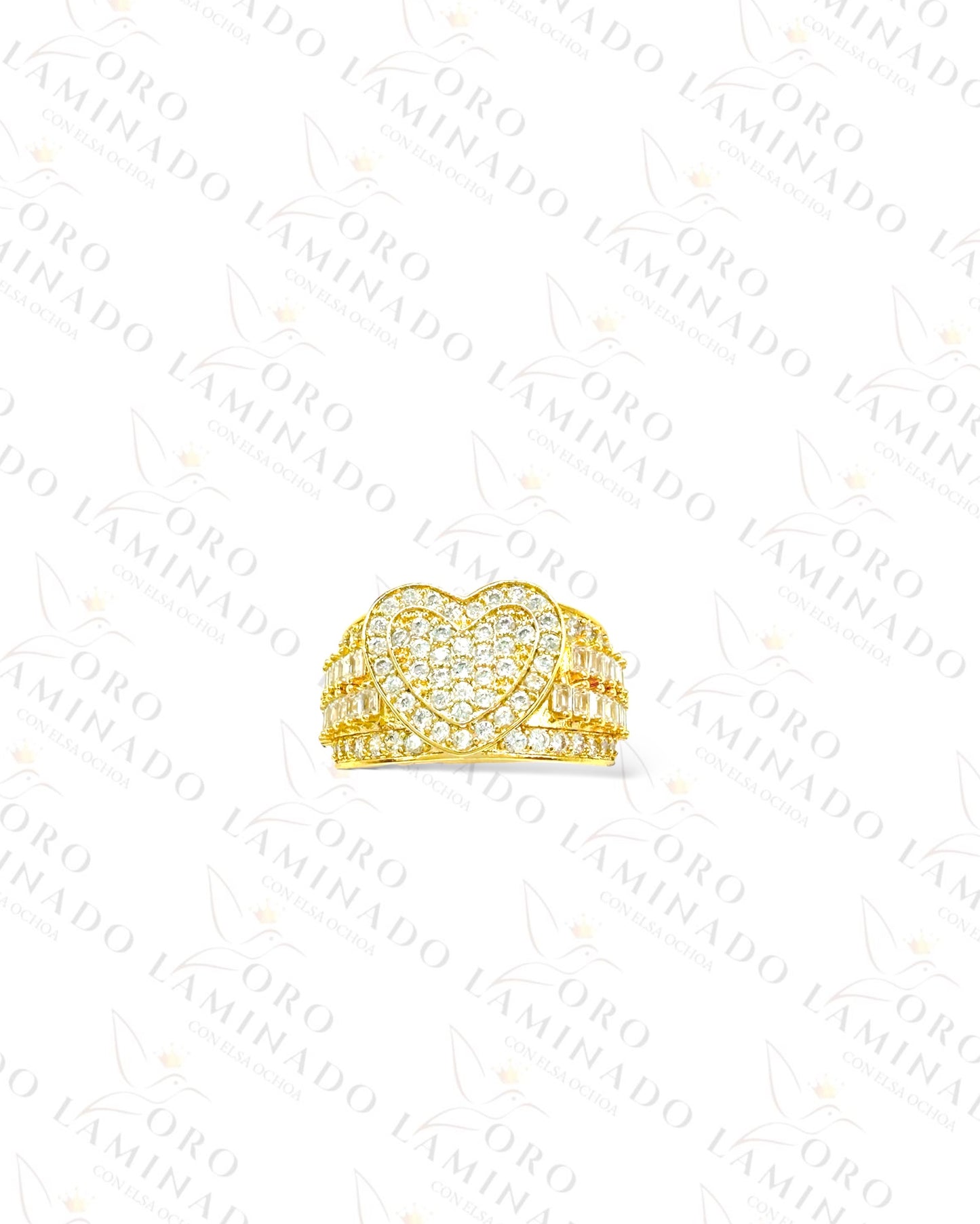 Adjustable Chunky Sparkling Heart Ring G470